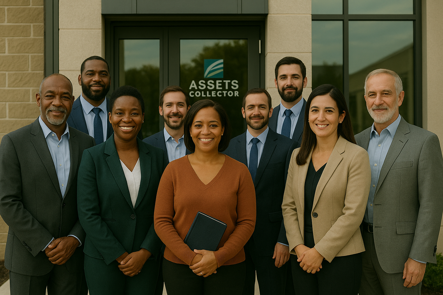 AssetsCollector team meeting with clients in the conference room