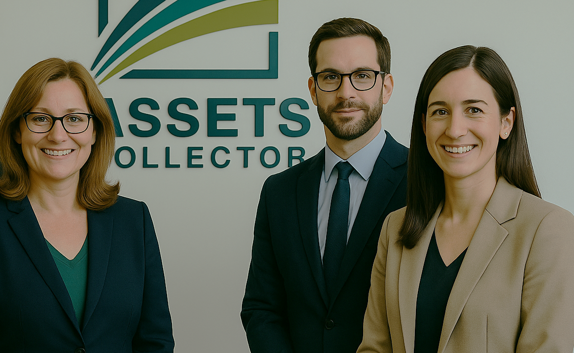 AssetsCollector investigations team in front of the office backdrop